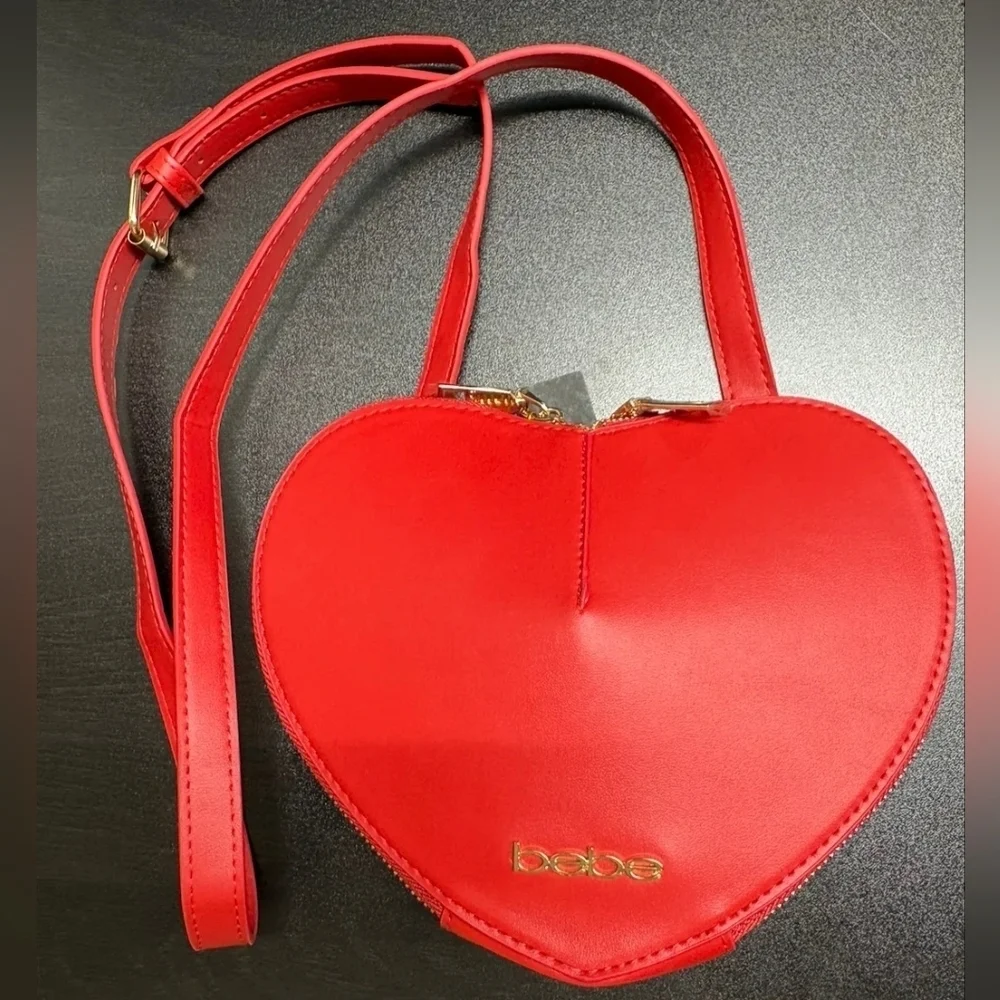 Bebe Malou Heart Shaped Crossbody Bag in Red, NWT